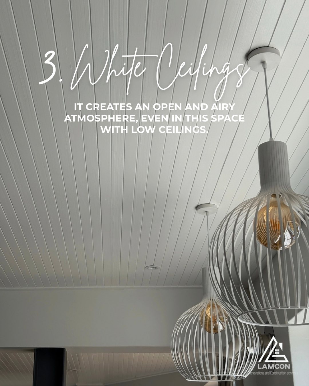 White ceiling finish